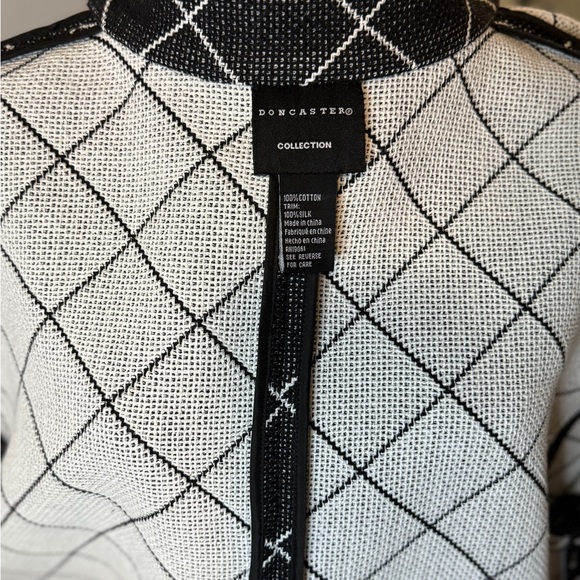 Doncaster‎ Black and White Diamond Pattern Jacket Plus Size Beautiful knit. - Picture 3 of 5